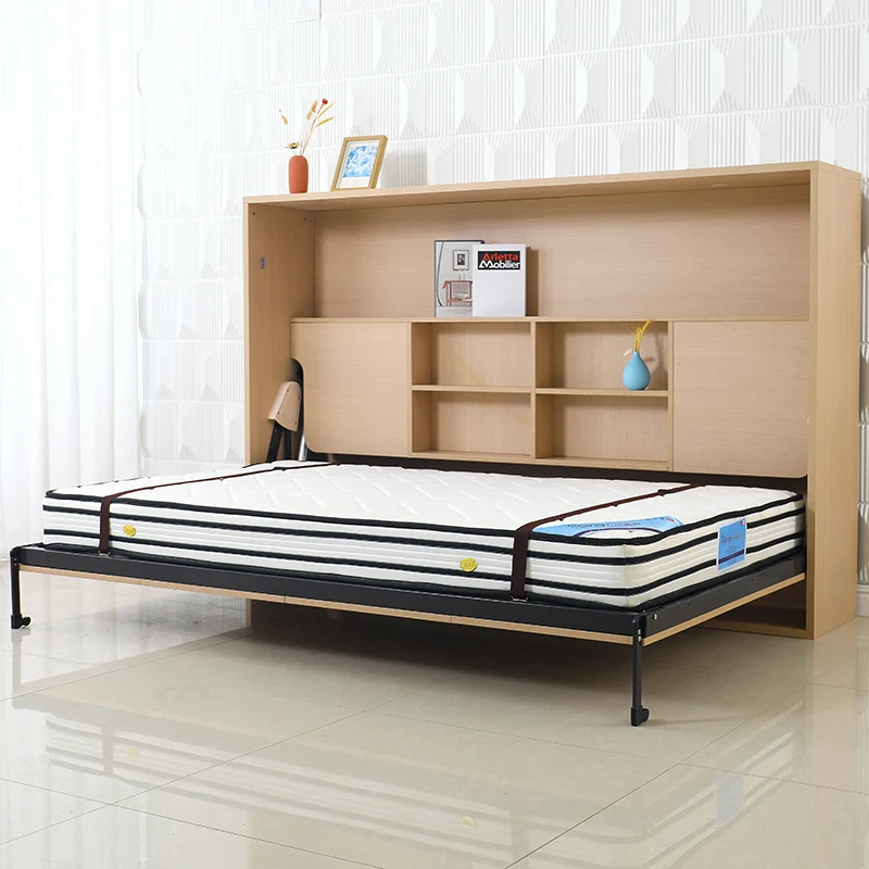 Invisible small apartment multi-functional wall bed lift hidden flip