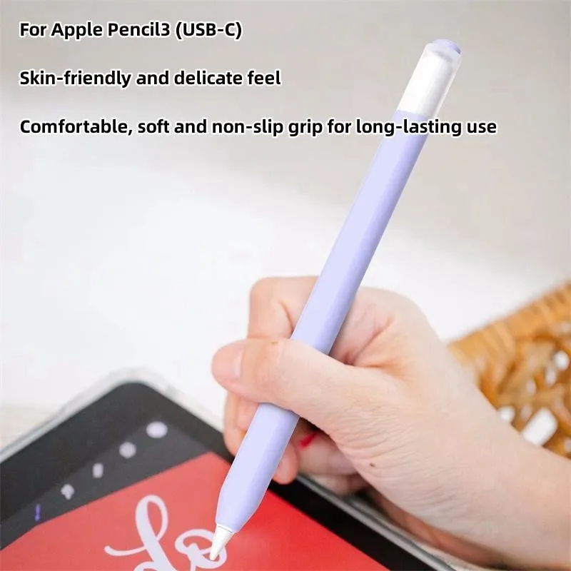 Pencil Case for Apple Pencil USB-C Tablet Stylus Protective Cover Soft Silicone Shockproof Non-slip