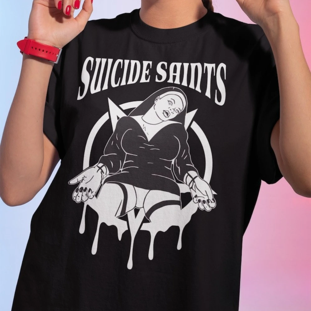 الرعب القديسين نون هدية هالوين تي شيرت امرأة رجل الصيف موضة عادية القطن الجرافيك تي شيرت الشارع الشهير بلايز المحملة