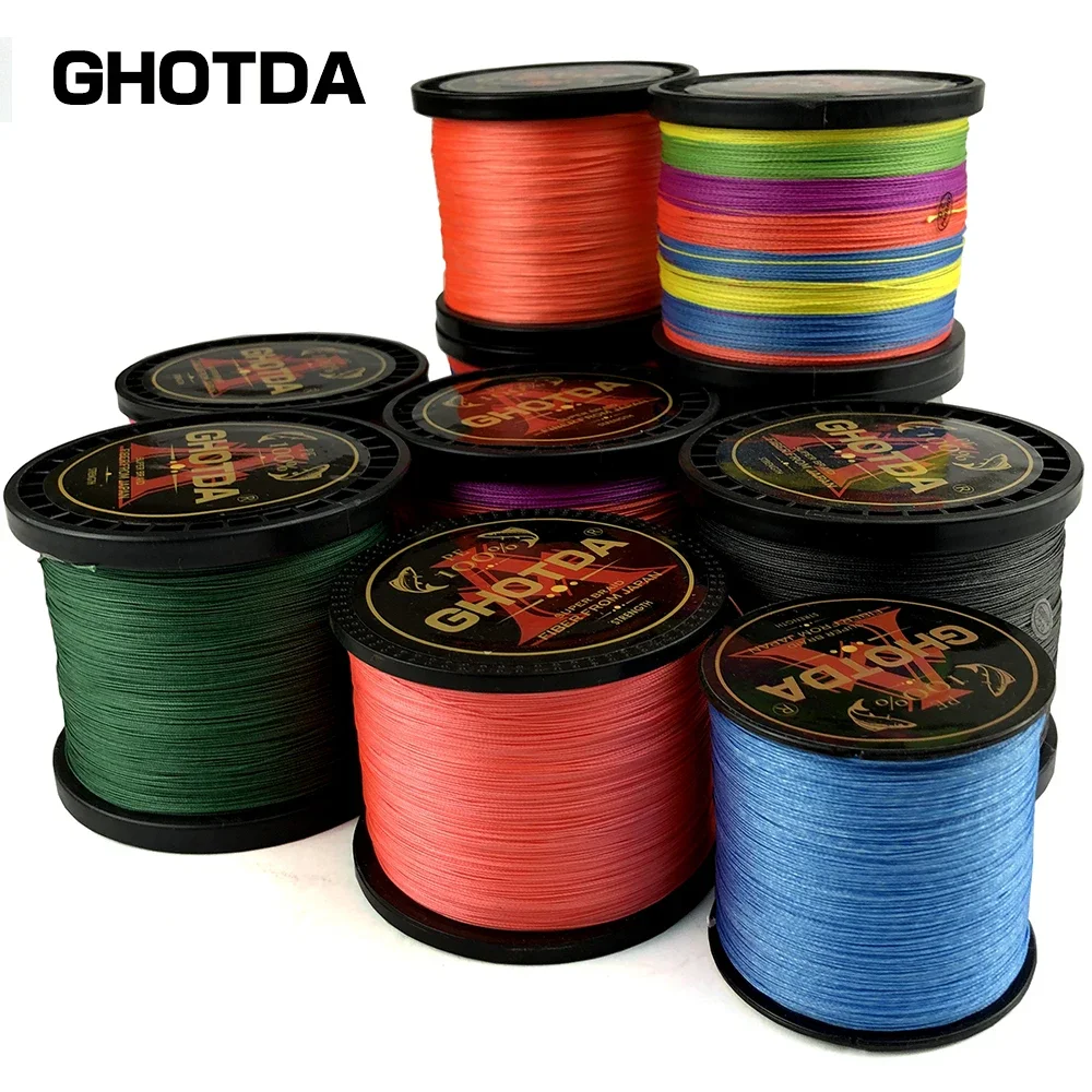 GHOTDA – ligne de pêche tressée 300 PE, Multifilament japonais, 4 brins, de 10lb à 120lb, 100% M