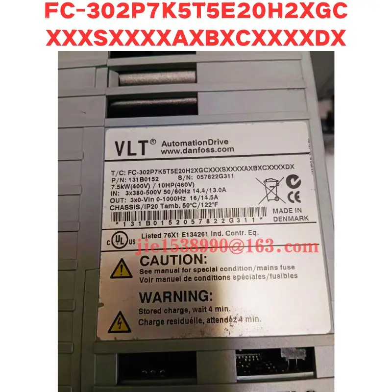 Used Frequency Converter FC-302P7K5T5E20H2XGCXXXSXXXXAXBXCXXXXDX Normal Function Tested OK