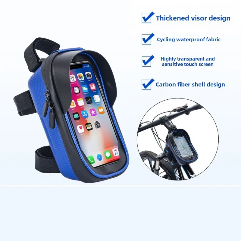 Rain and shine cycling bicycle hard shell upper tube front beam bag touch screen sunshade mobile phone waterproof car bag