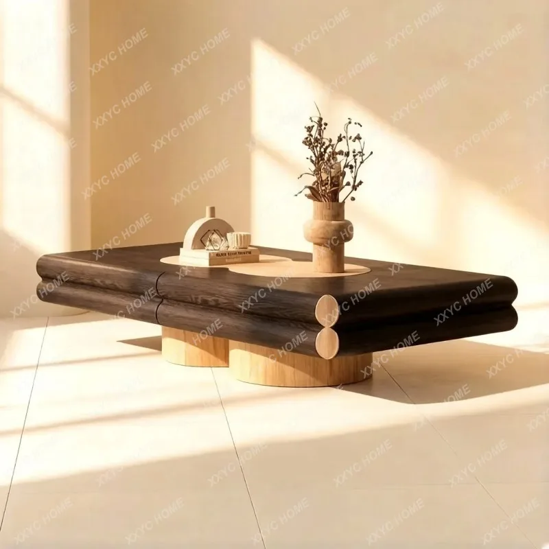 XX Medieval rectangular coffee table  minimalist living room household small apartment solid wood rectangular coffee ta