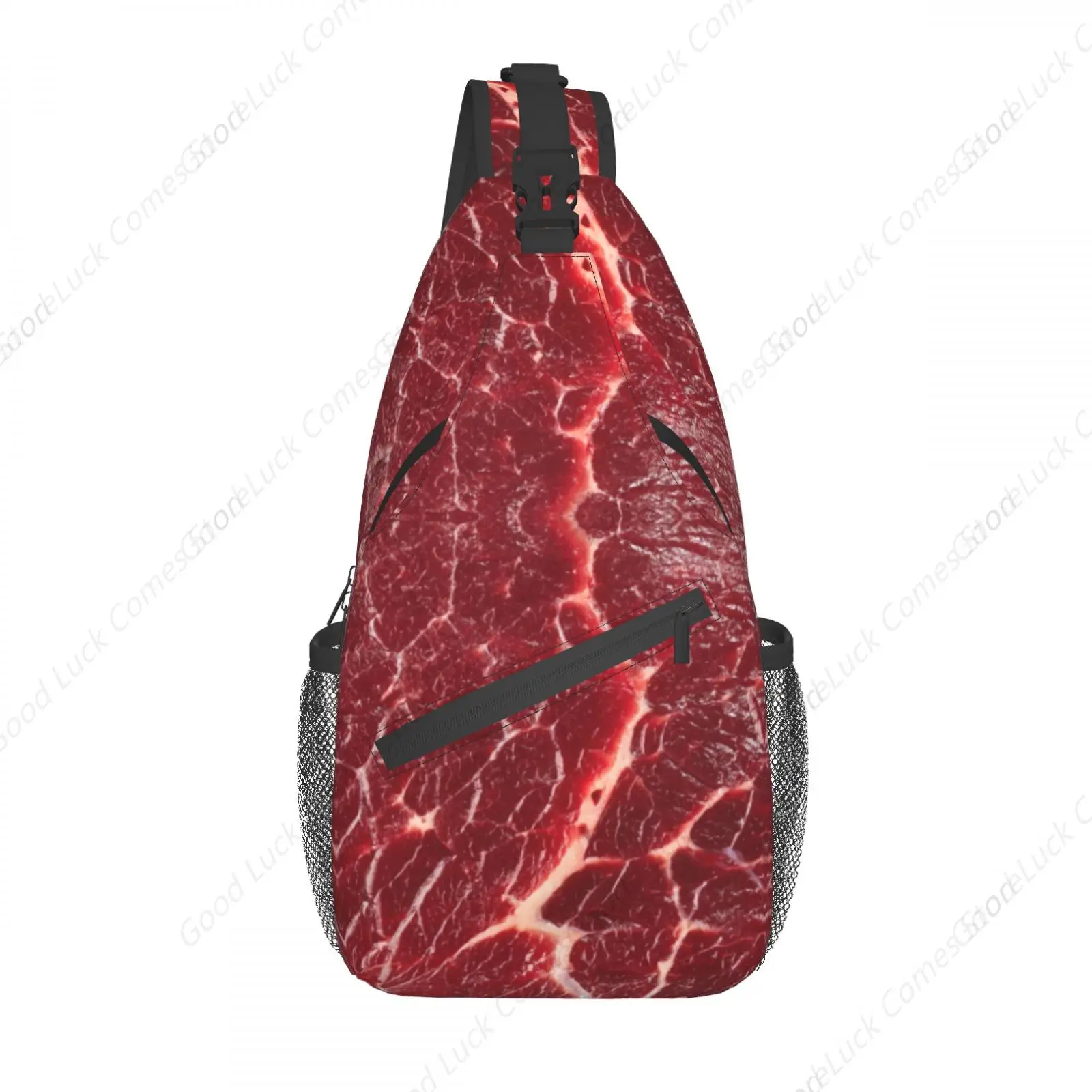 

Meat Pattern Bag Crossbody Bags Trendy Sling Backpack Chest Shoulder Bag Gym Cycling Travel Hiking