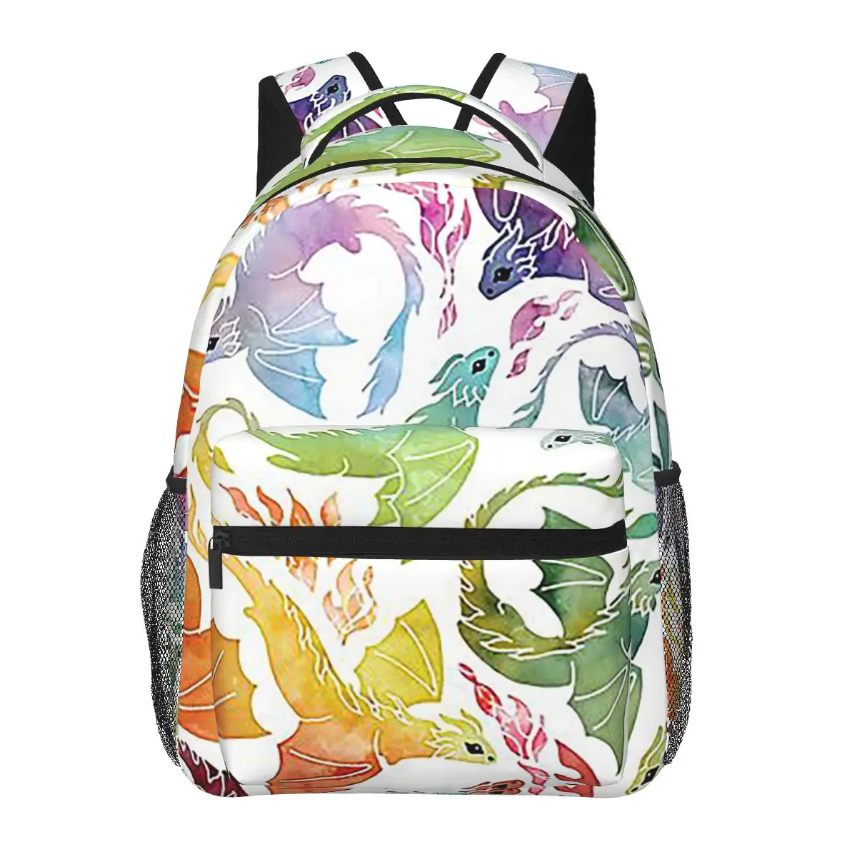 

Dragon Fire Rainbow Student Backpack School Bag Hiking Travel Daypack for Boys Girls Fashion Bookbag Shoulder Bags