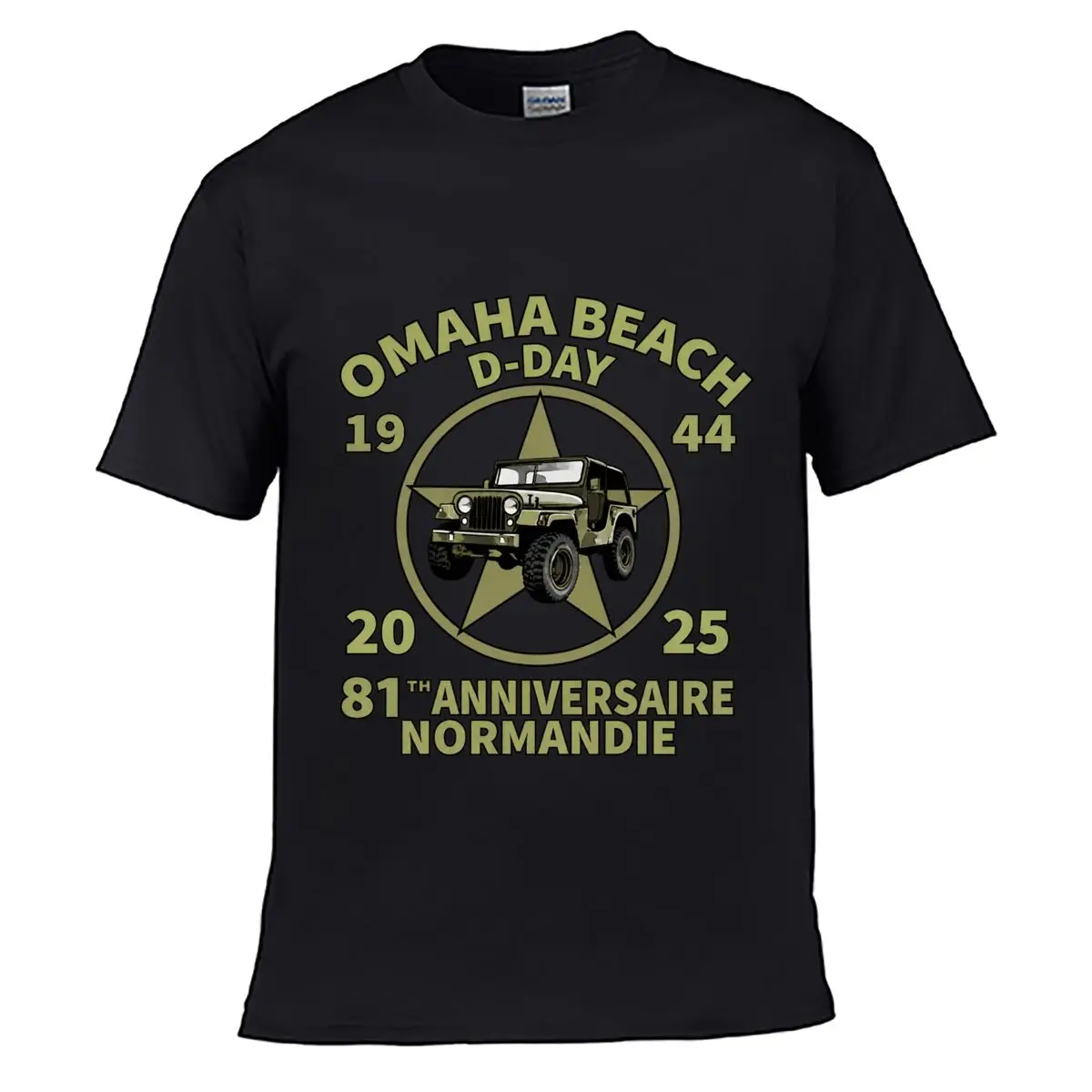 Omaha Beach D Day 1944 2025 81th Anniversaire Normandie Military Jeep Men Summer T-shirt Top