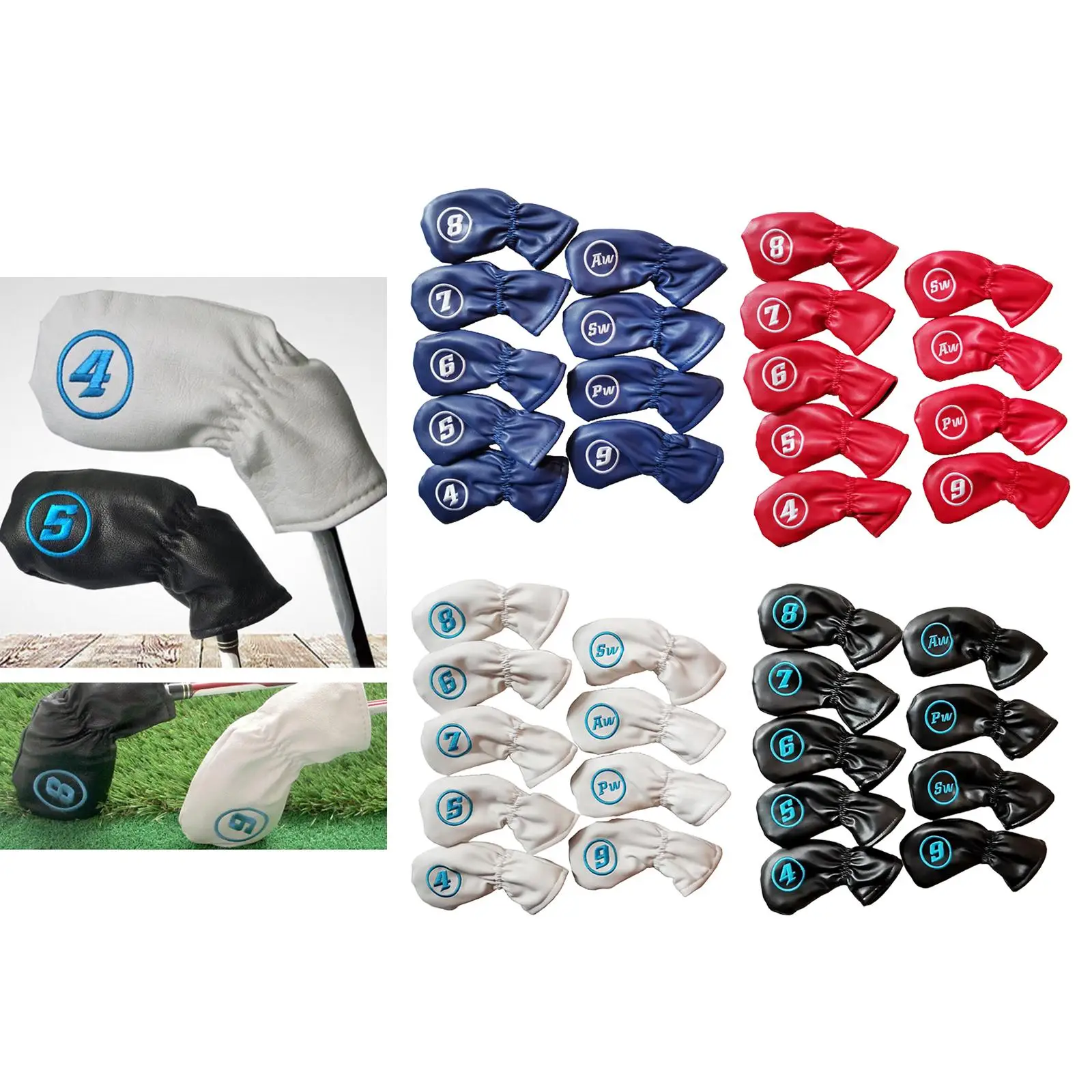 

9 шт./компл. водонепроницаемый железный чехол для гольф-клуба, универсальный защитный чехол для головы