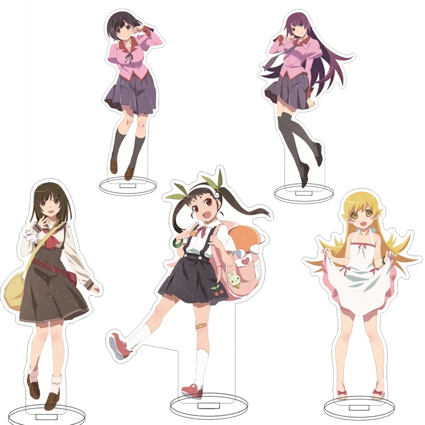 Soporte Acrílico de Anime de 16 CM ‌   Figuras Coleccionables de la Serie Monogatari, Segunda Temporada, Hanekawa Tsubasa y Senjōgahara Hitagi, Regalos