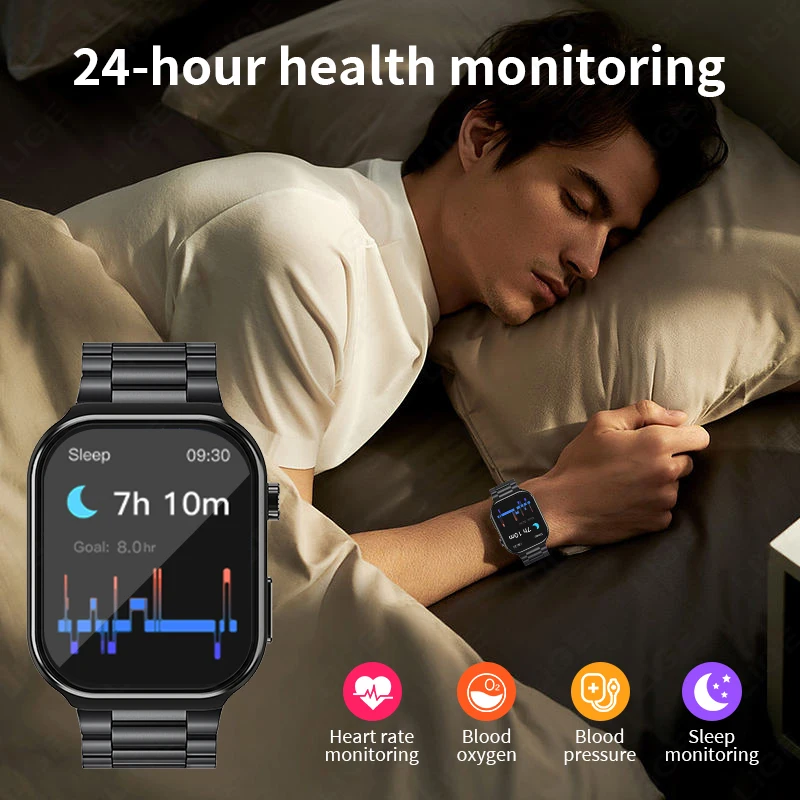 Reloj inteligente LIGE de grado médico para hombres, Monitor de grasa en sangre con ácido úrico, pantalla HD de 2,2 pulgadas, llamada Bluetooth, reloj inteligente deportivo para mujeres para Xiaomi