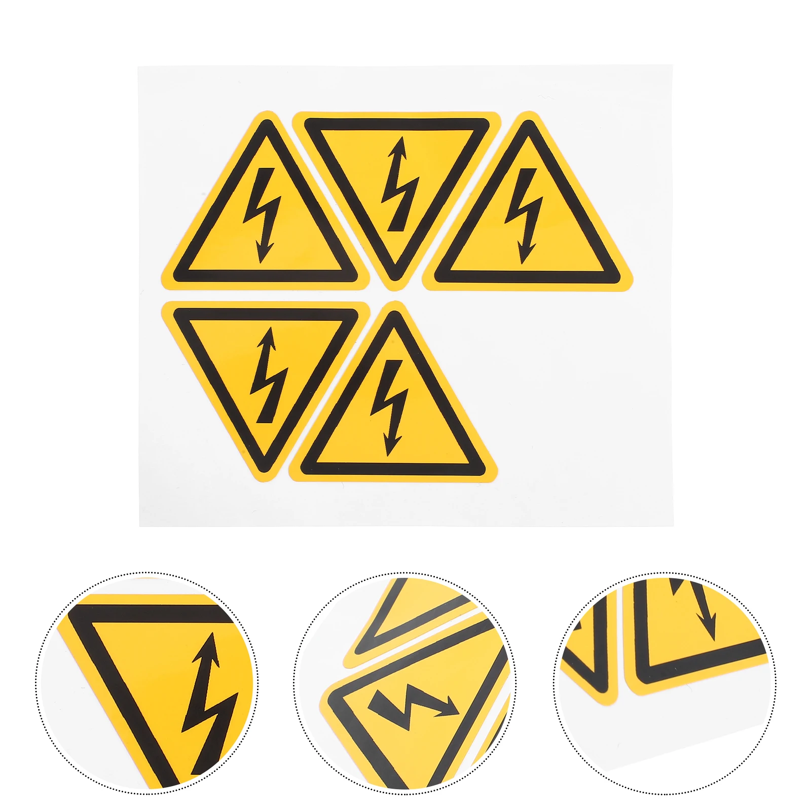 5pcs Electric Danger Sign Label Waterproof Pvc Warning Sticker For Electrical Panel High Voltage Caution Safety Decal