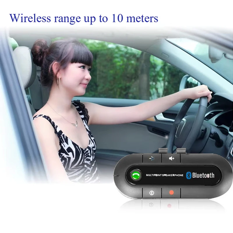 HOt Sale Wireless Handsfree Car Bluetooth Kit 4.1 Sun Visor Bluetooth Speaker Speakerphone MP3 Music Player Car Charger