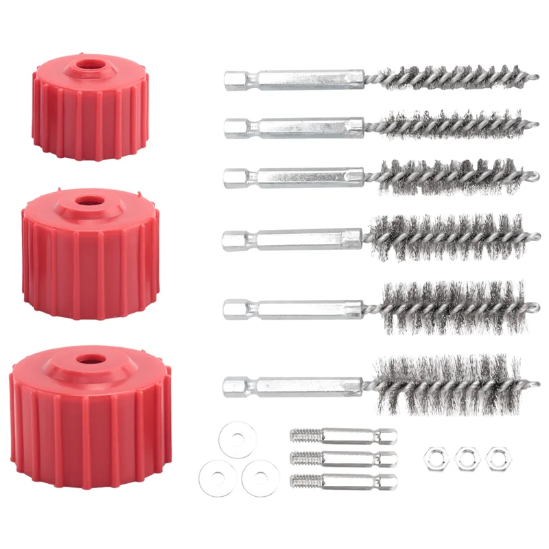 【Flash Sale】 Koperen pijpreinigerset voor boormachine, buisreinigingsborstel, reinigt koperen buizen, buizen en fittingen voor solderen