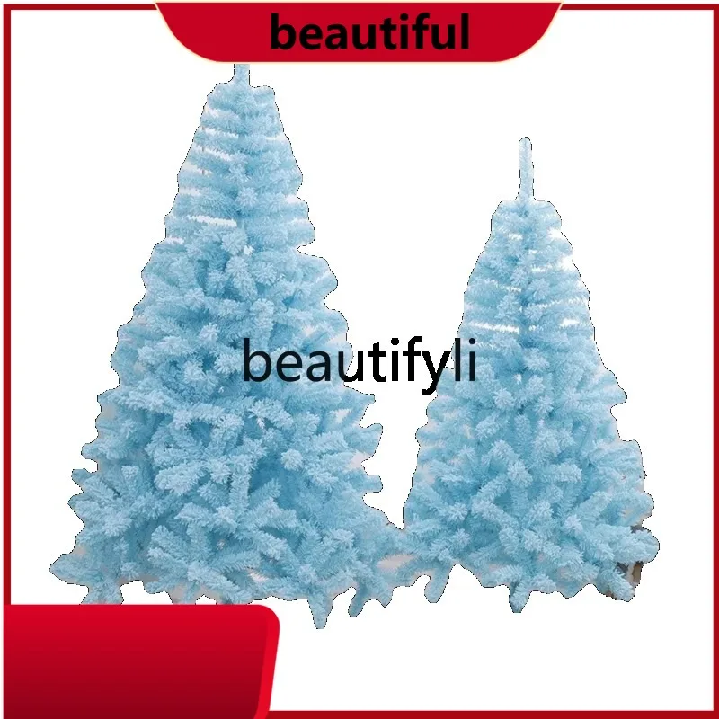 

Blue Flocking Christmas Tree Home Package Encrypted Luxury Glowing Tree HH