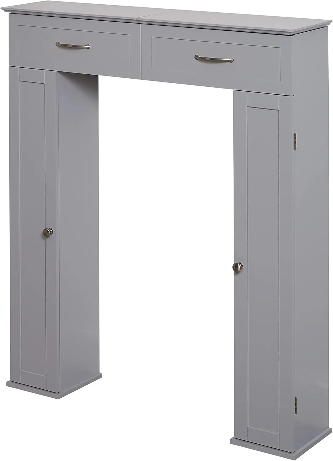 Lift Top Storage Console Cabinet Bathroom Spacesaver, Gray