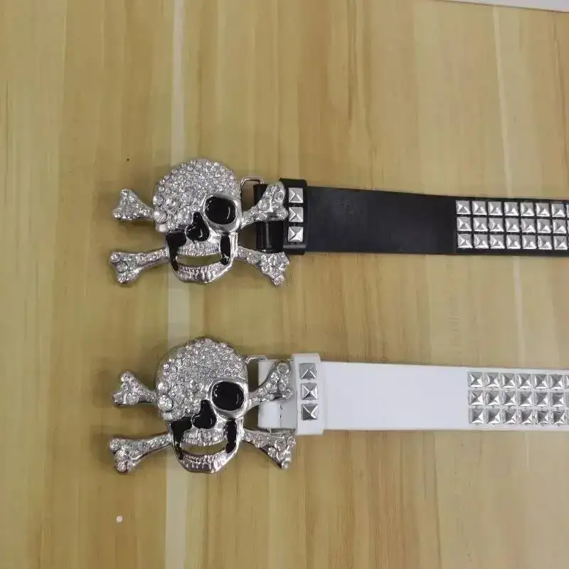 

BabYoung Y2K унисекс блестящие стразы женские ремни с шипами в стиле вестерн ковбойский ремень из искусственной кожи для девочек и мужчин модная уличная одежда