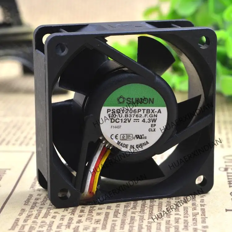 جديد 6025 6 سنتيمتر PSD1206PTBX-A 12V 4.3W 4 التبريد مروحة الجمعية عدة