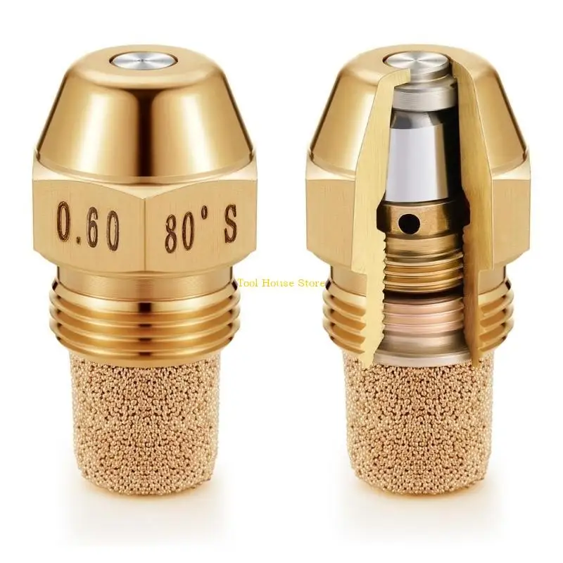 

2Pcs Brass Oil Burners Nozzle 65 Degree Hollows Sprays Nozzles Replacement Nozzle