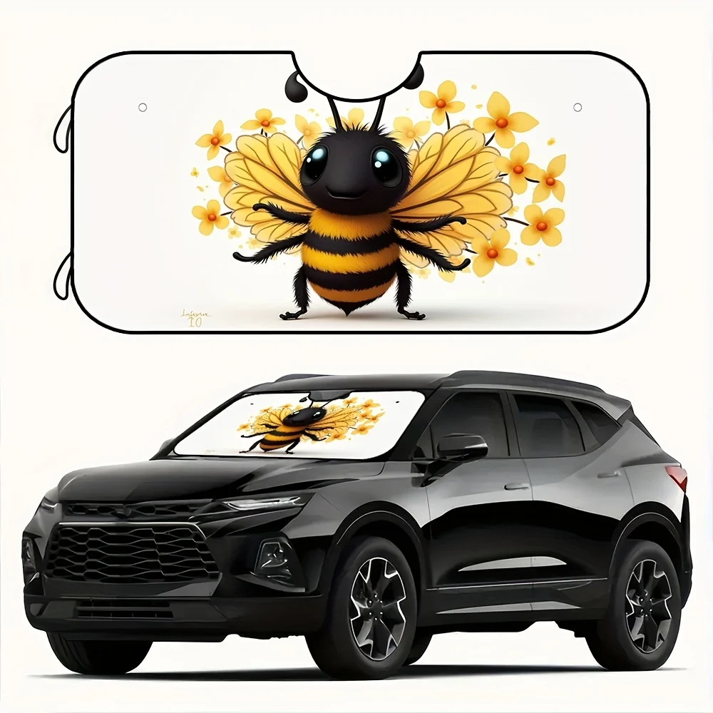 

1 шт., солнцезащитный козырек на переднее окно автомобиля Bee, складной автомобильный солнцезащитный козырек на лобовое стекло, отражатель УФ-лучей, солнцезащитный козырек, защита от теплового блока, сохраняет Y