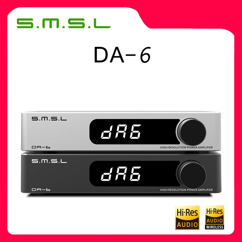 SMSL DA-6 Power Amplifier Mini High Resolution DA6 Amp 70W*2 Stereo Two-channel HIFI Digital Audio Amplifier With Remote Control