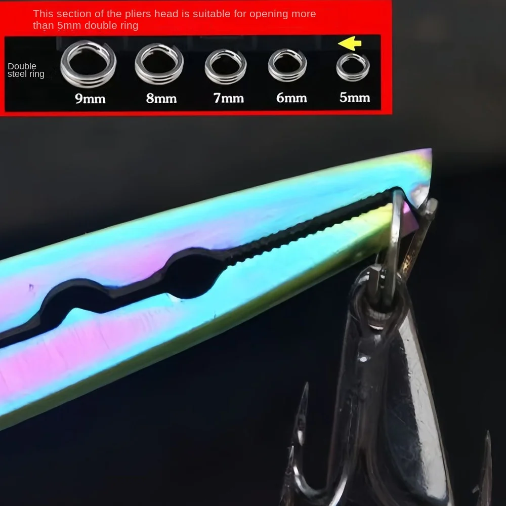

1 Set Hook Remover Fishing Pliers Split Ring Opener Titanium Coated Stainless Steel Hook Cutter Straight Nose Portable