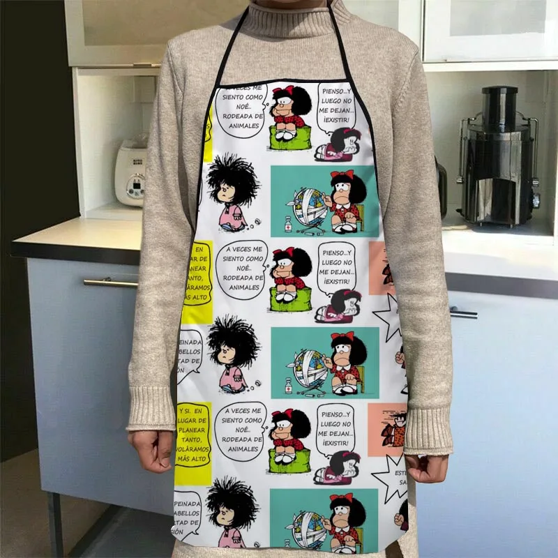 Mafalda Apron Dinner Party Cooking Apron Adult Baking Accessories Waterproof Fabric Printed Cleaning Tools 10.16WJY