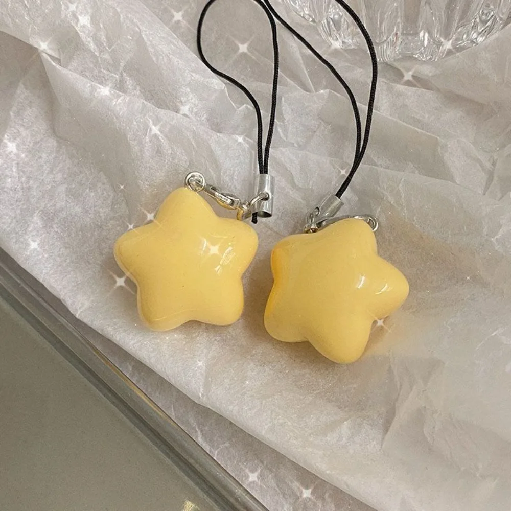 Star Phone Strap Phone Lanyard Pendant Phone Hanging Rope Keychain Candy Color Mobile Phone Chain Telephone Jewelry Accessories