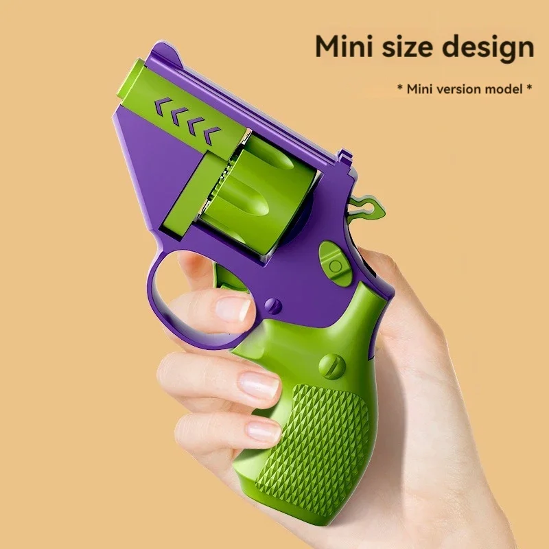 Revolver Toy Gun Model Cannot Shoot MINI Anti-stress Fake Gun Pistol Manual Carrot Gun Fidget Toy for Children Adults