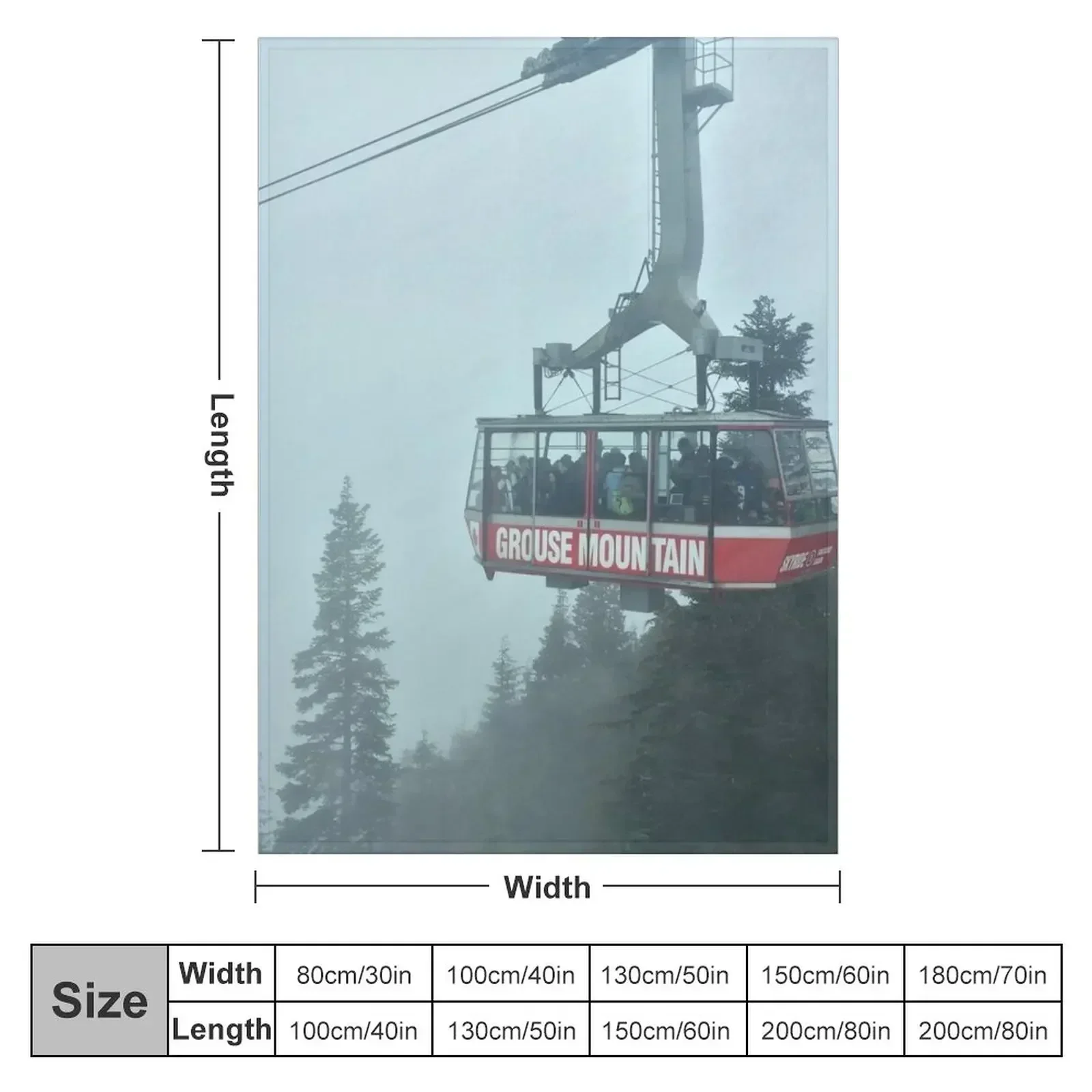 Grouse Mountain Gondola Throw Blanket couch cozy soft plush fuzzy picnic outdoor blanket