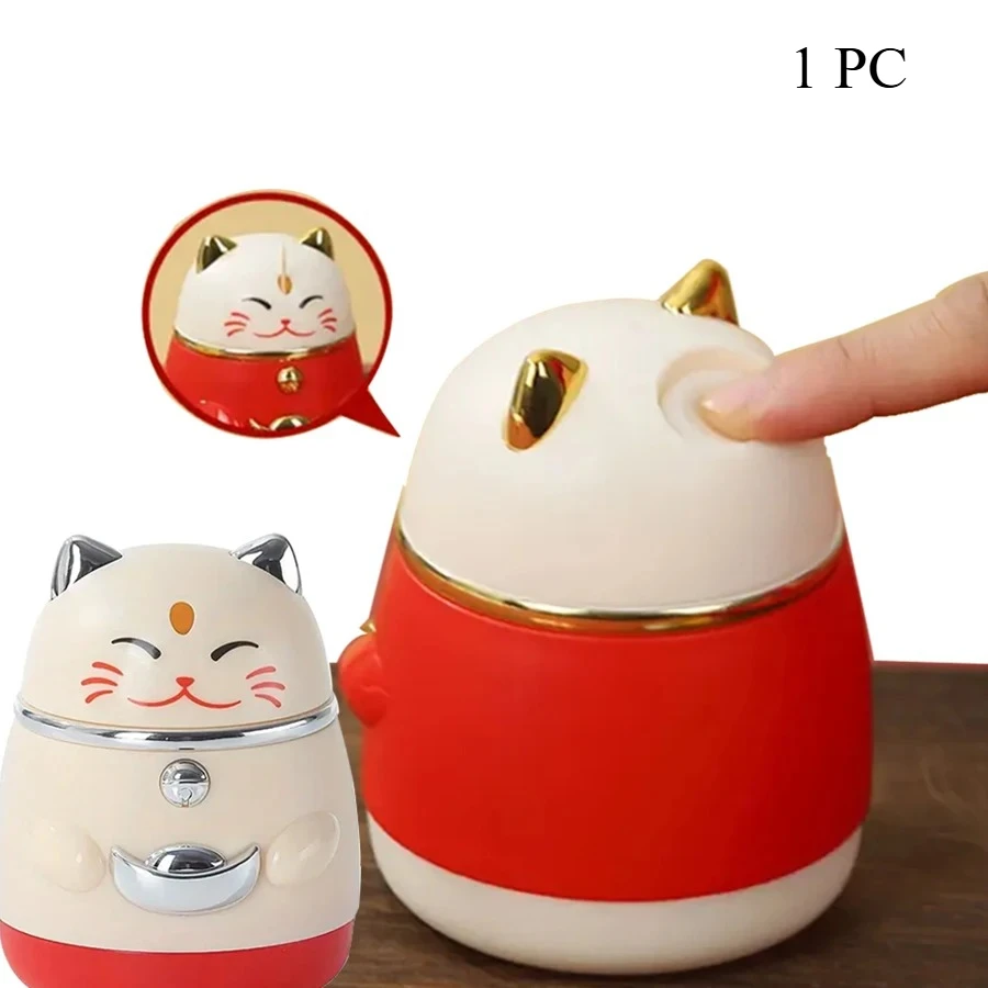 1PC Automatic Pop-Up Toothpick Holder With Cute Cat Decoration Novelty Kitchen Home Storage Box Automatic Pop-up Creative Toothp