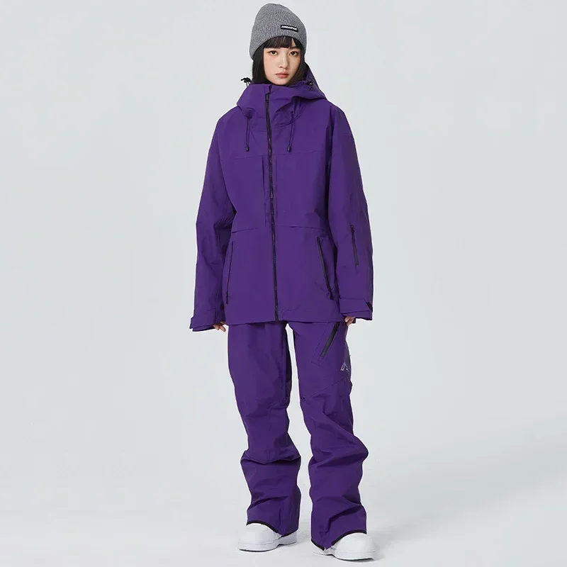 Chándal de nieve para hombre y mujer, traje de esquí al aire libre, ropa de Snowboard, Pantalón deportivo cálido, impermeable, conjunto de esquí a