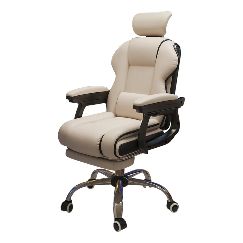 

Home Computer Gaming Chair Leather Fixed Handrails Adjustable Headrest Comfortable Long Sitting Game Study Office Sofa Livepromo