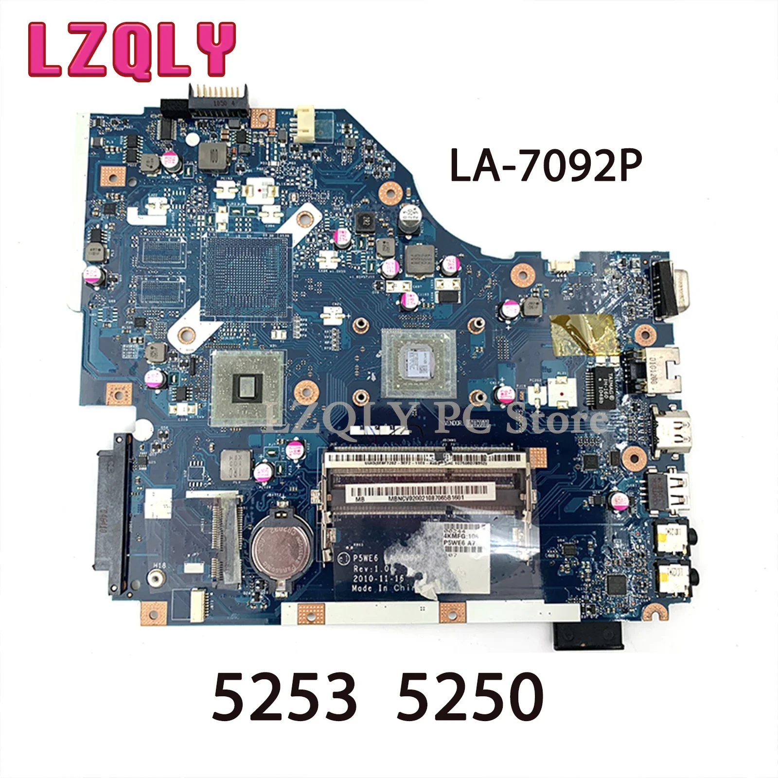 

LZQLY For Acer 5253 5250 PEWE6 LA-7092P Laptop Motherboard MBNCV02002 DDR3 With Processor Onboard Main Board Full Test