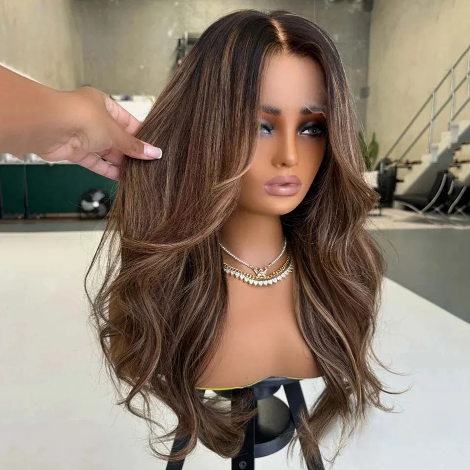 

Soft Body Wave Highlight Blond Glueless 5x5 Silk Base Jewish Human Hair With BabyHair HD Lace European Hair Preplucked