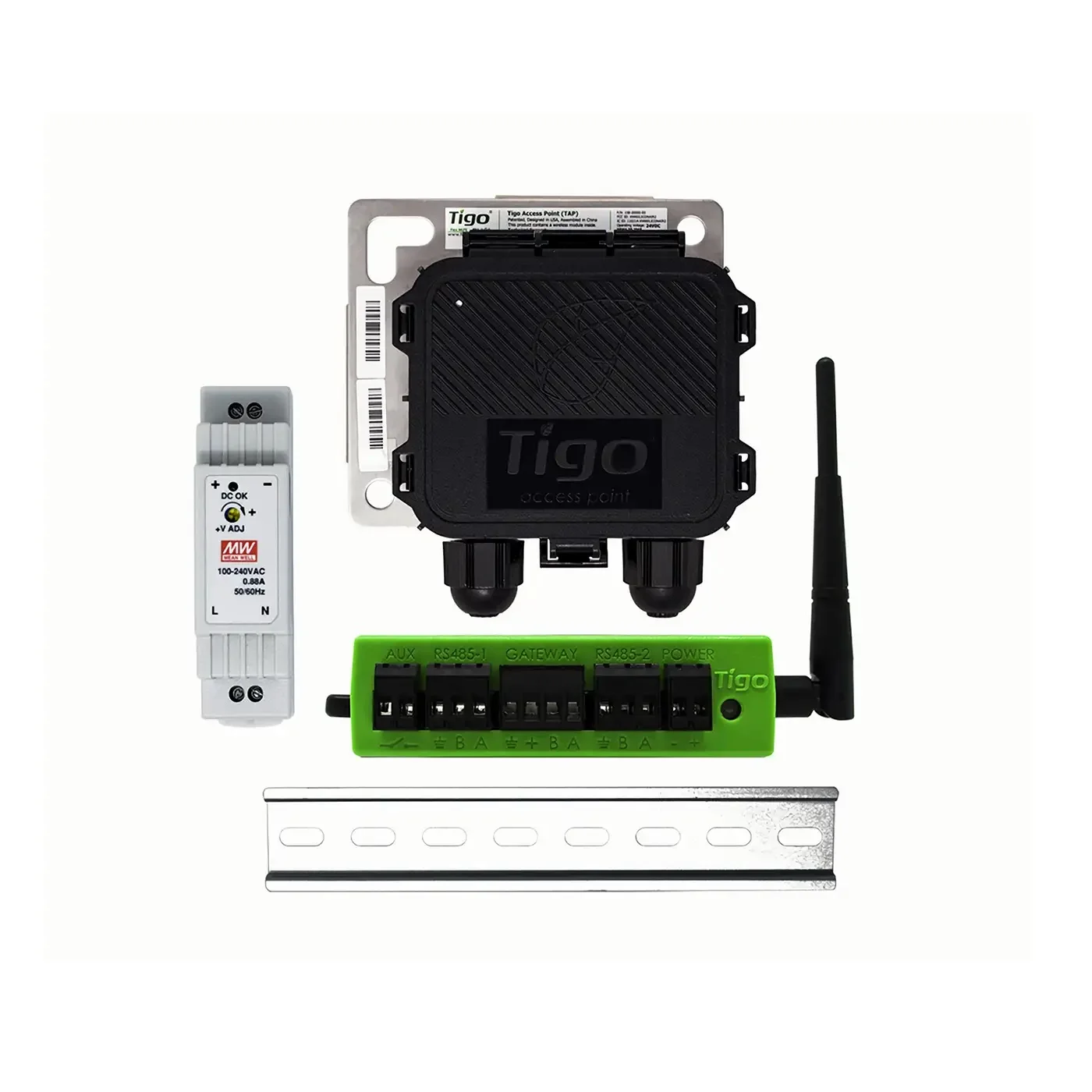 Tigo Cca Kit (Cloud Connect Advanced) + Tigo Tap Kit Gateway + Voeding