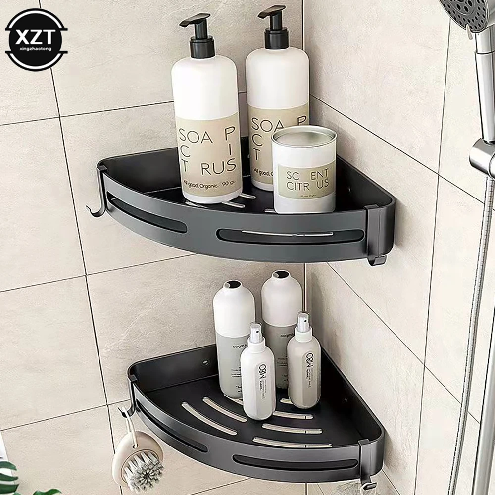 Bathroom Shelving Space Aluminum Shelving No Punch Triangle Shelf Kitchen Storage Wall Bathroom Sorting Rack Bathroom Accessorie