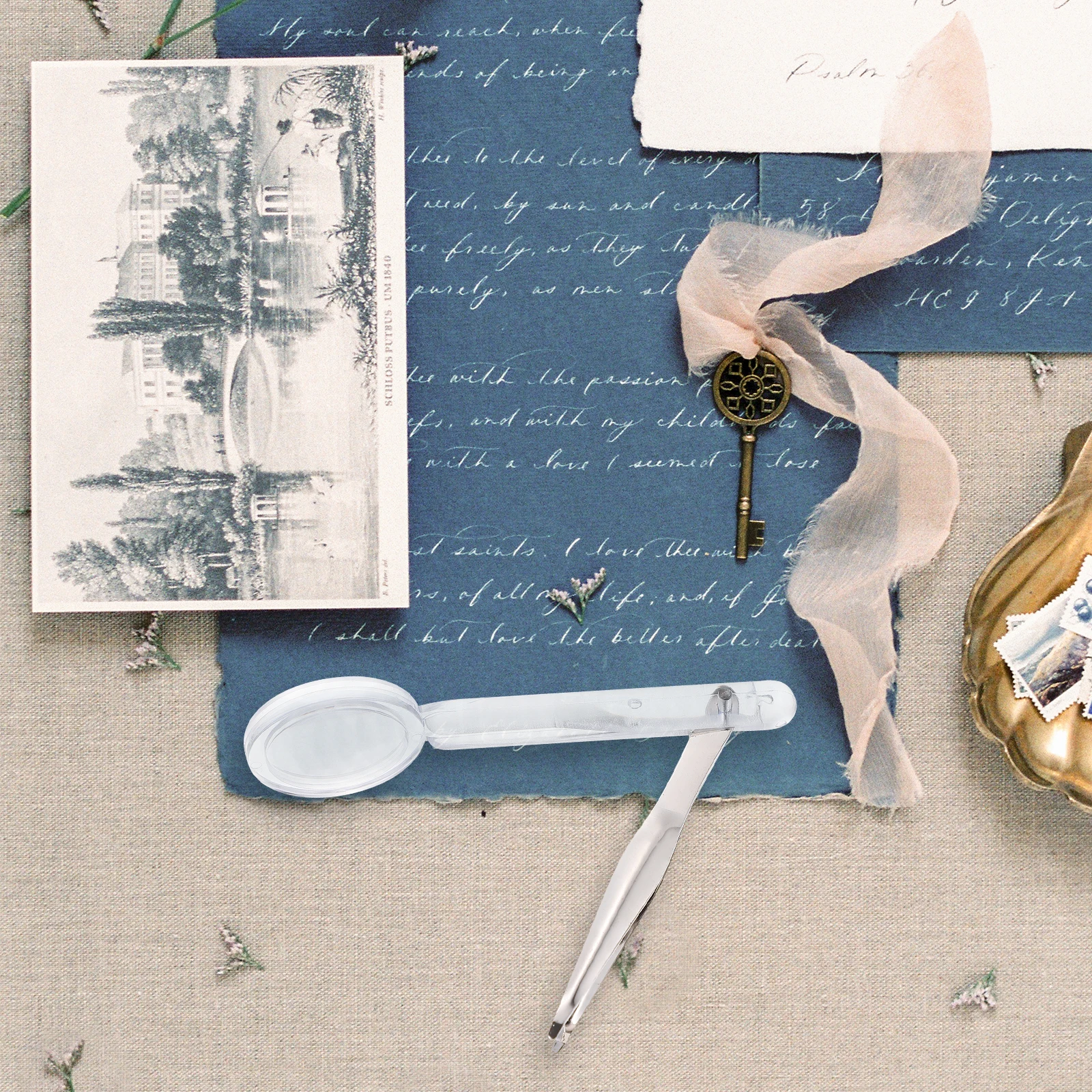 

2Pcs Handheld Tweezers Magnifying Glass 5x Multi-Function Optical Lens Portable Lightweight Repairing Tool Outdoor