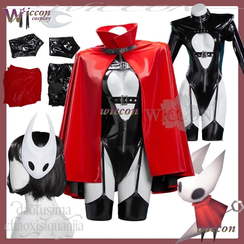 

COSC Silkkksong Cosplay Hollow Game Knight Original Doujin Design Fanart Sexy Pu Bikini Lingeries Cape Mask Halloween Party Cos