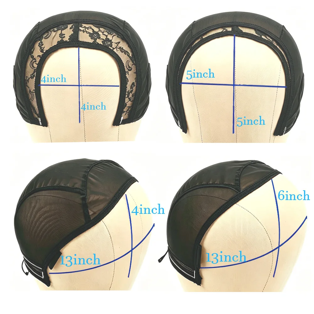 Halbe Perückenkappe mit Kordelzug für die Herstellung von Spitzenperücken, schwarze, halbgenähte Perückenkappe für U-Part-Perücken 4*4 5*5 13*4 13*6, Perückenkappen mit Kordelzug – Detail 2