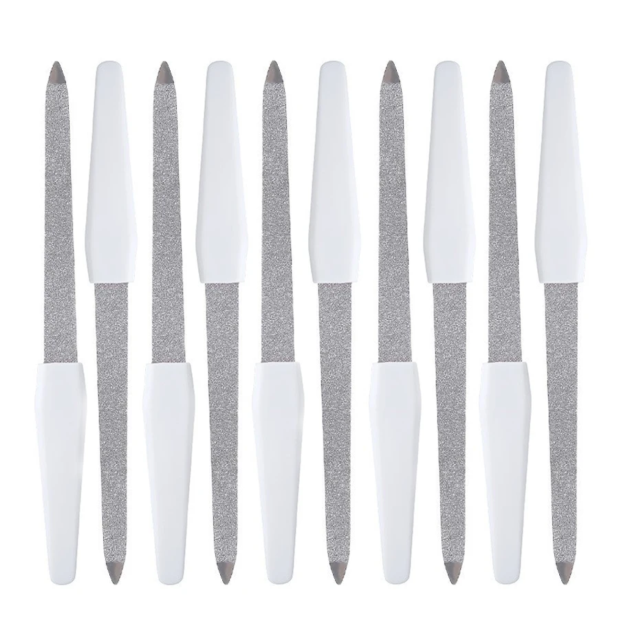 5/10 Stück doppelseitige Metall-Nagelfeilen, Polierer, Maniküre, Pediküre, Schönheitswerkzeuge – Detail 8