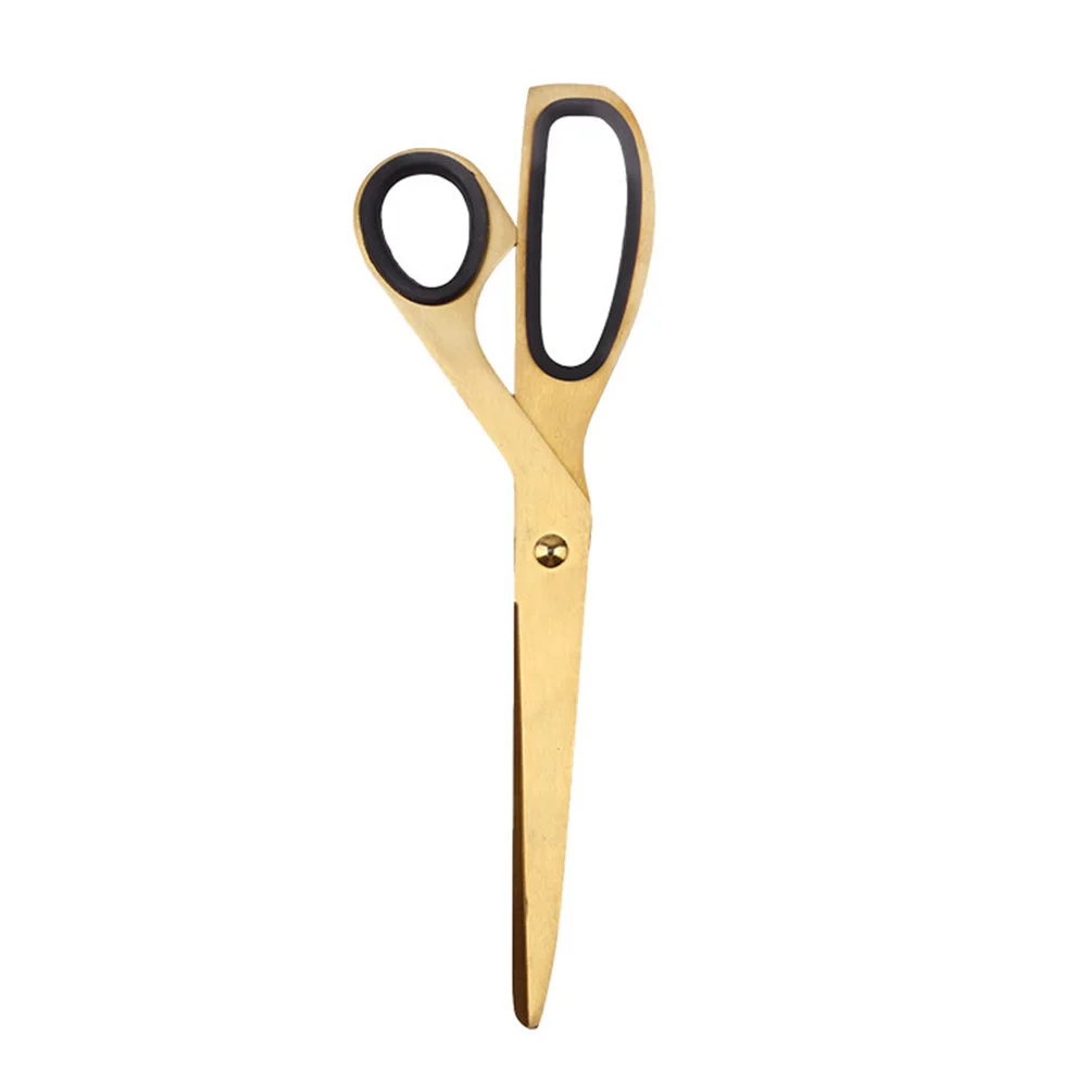 Stainless Steel Scissors Golden Modern Design Comfortable Grip for Cutting Paper Fabric Craft Home Office School Use
