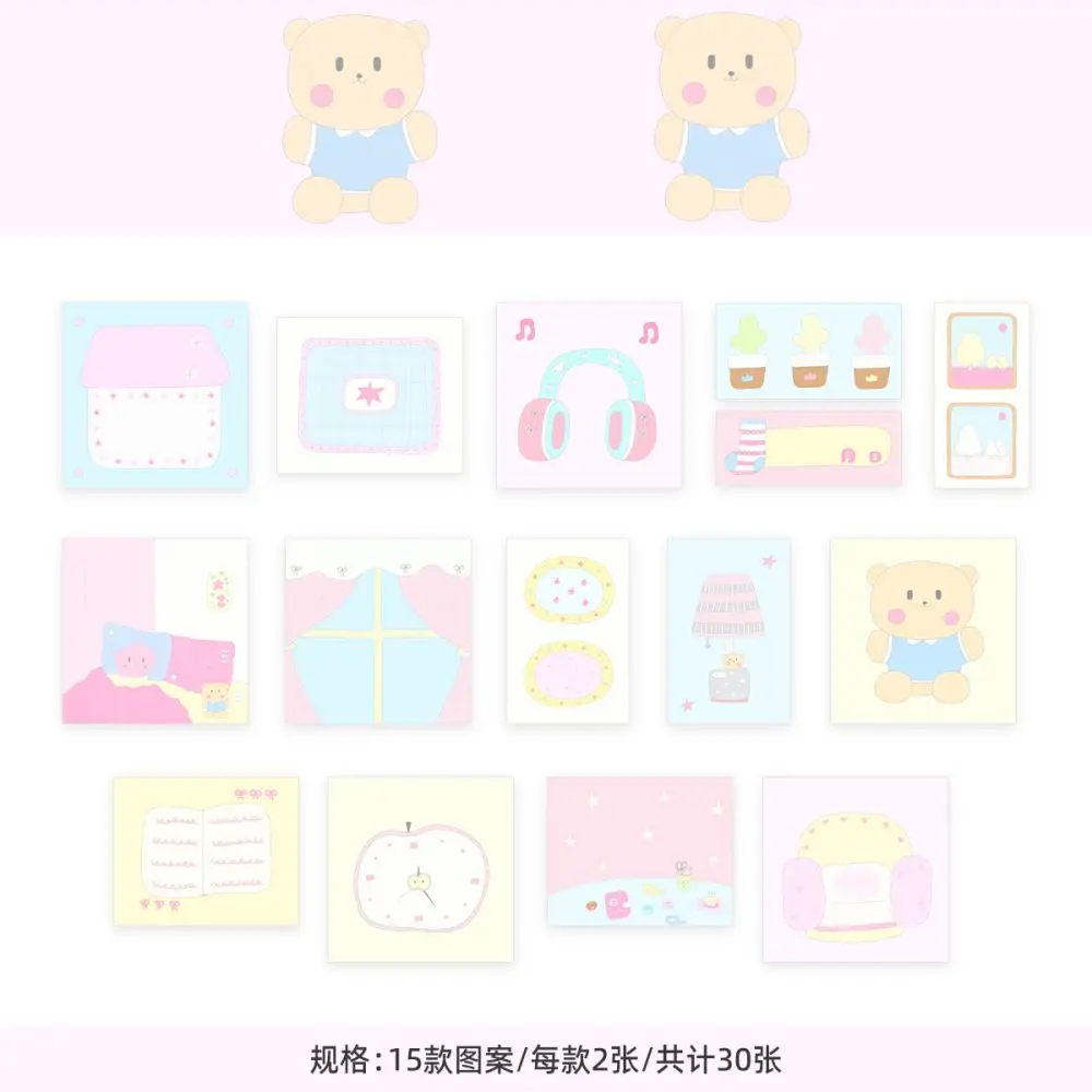 30Pc Stationery Journal Planner Sketchbook Stickers Aesthetic Cute Korean Deco Sicker for Scrapbook Stationery Diary Decoration