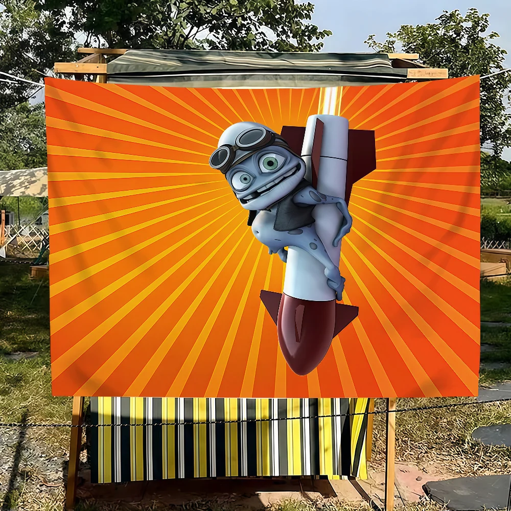 Crazy Frog Dj Ding Ding Flag Tapestries For Classroom Dormitory Camping Picnic Party Cheering Home Indoor Outdoor Decor