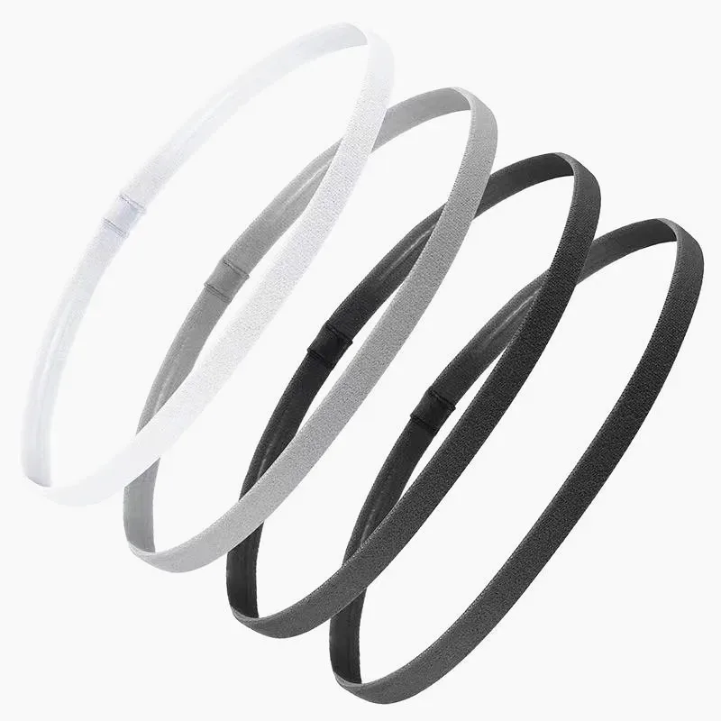 6/3Pieces Solid Thick Non-Slip Elastic Sports Outdoor Headbands Hair Headbands Exercise Hair Bands Sweatbands for Women for Men