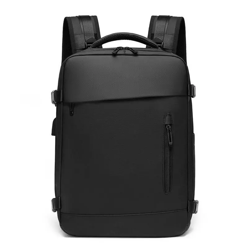 expandable large capacity men's backpack with USB, shoe compartment 180 degree opening and closing laptop backpack schoolbag 03