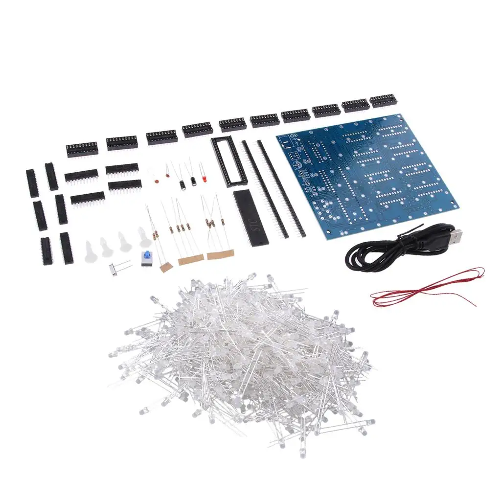 New 3D8 mini size led with Excellent Animations /3D display 8 8x8x8 ,Fun Electronic DIY Kit