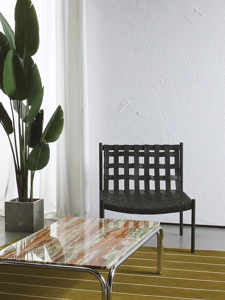 Kennedy leisure chair/leather woven stainless steel Bauhaus single person image 4