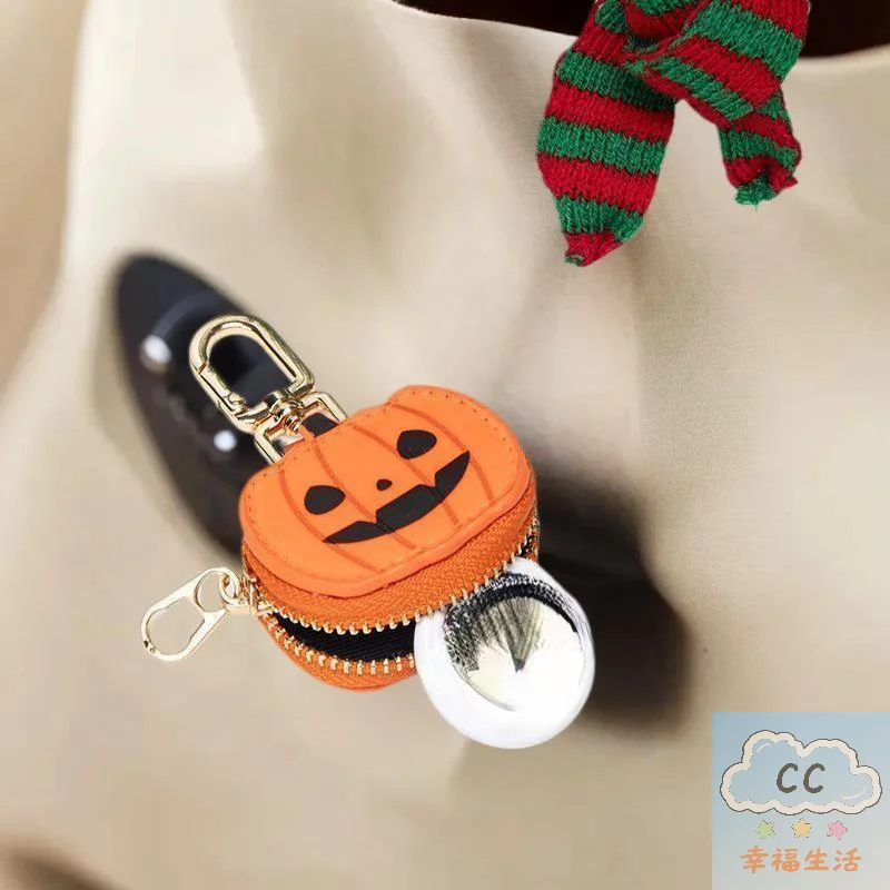 Halloween Theme Pumpkin/Spider Web Charm, Coin Purse Keychain, Stylish Jewelry for Women, Perfect Bag Decoration