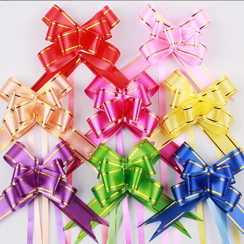 

20 Pcs Ribbon Pull Bows Gift Knot Ribbon Wedding Gift Decoration Gift Wrapping Bows Packing Car Decor