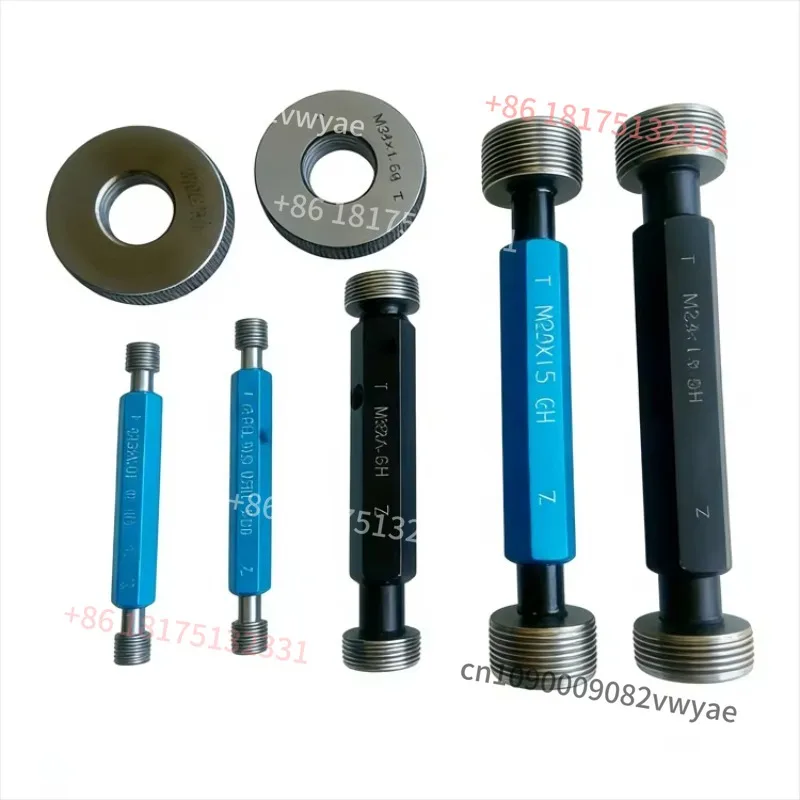 7H8H High Accuracy 0.001mm GCr15 Metal Thread Plug Gauge Double-Headed Measuring Tool Inner Outer Diameter Spot Hole