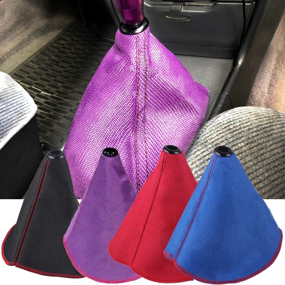 Universal Car High Quality Hyper Fabric Shift Boot Cover Racing Shifter Knob Cover Gear Shift Knob Brid Lever Collars Auto